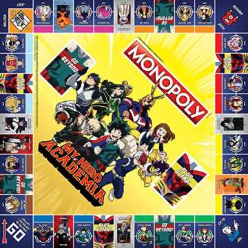 Monopoly: My Hero Academia Board Game | Buy, Sell, Trade Fan-Favorite Heroes from The Popular Anime Show | Classic Monopoly Game | Officially-Licensed My Hero Academia Merchandise