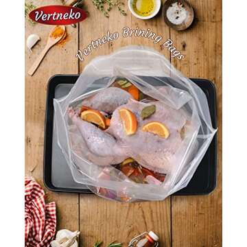 Turkey Brine Bags, 26"×22", 2 Pack, Holds up 35lbs, Thicker Brining Bags with Double Zip Lock & 2 Cotton Strings , Extra Large Brine Bag Fits for Turkey, Chicken, Beef, Fish, Lamb, Pork