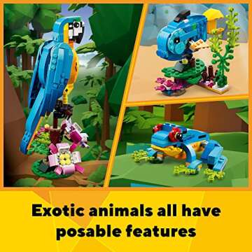 LEGO 3 in 1 Exotic Parrot Set - Build 3 Animals