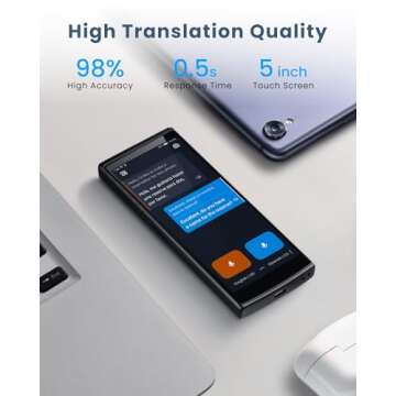 iFLYTEK Language Translator Device, Face-to-Face Bidirection Simultaneous Translation, 60 Languages and 18 Offline Packs, 2-Year Global Data, Instant Voice Translator for Travel, Learning, Business