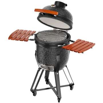 ROOMTEC 18'' Kamado Charcoal Grill with Cover – Portable & Versatile BBQ