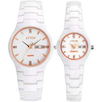 MASTOP Luxury Lover Couple Watches – Stylish Quartz, Waterproof, Rhinestones