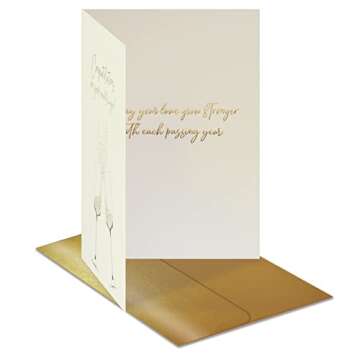 Better Office Products Wedding Congratulations Card with Metallic Gold & Silver Foil