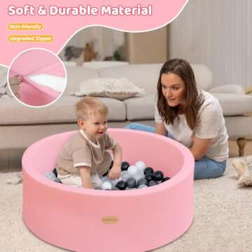 HARBOLLE Baby Ball Pit Soft Round Memory Foam Ball Pits NOT Included Balls Indoor Outdoor Playpen for Babies Toddlers Kids Infants Ideal Birthday Gift for Girls Boys, Pink