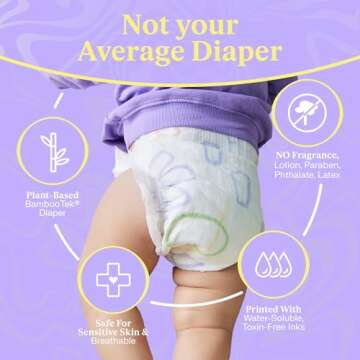 Freestyle Diapers – (Size 6) Hyper Absorbent & Non-Toxic – Disposable Diapers for Sensitive Skin – Ultra Soft Diapers (35+ lbs) – 120 Count