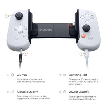 BACKBONE One Mobile Gaming Controller for iPhone (Lightning) - PlayStation Edition - 2nd Gen - Turn Your iPhone into a Gaming Console - Play Xbox, PlayStation & More (3 Months Apple Arcade Included)