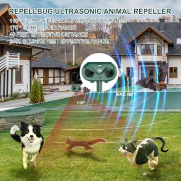 2024 Ultrasonic Solar Animal Repeller - Waterproof Gopher & Groundhog Deterrent