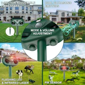 Ultrasonic Solar Animal Repeller for Lawn & Garden