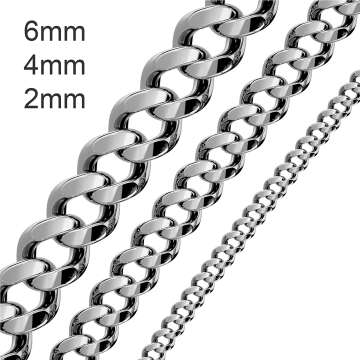 4mm Cuban Chain Necklace for Men - Strong and Stylish