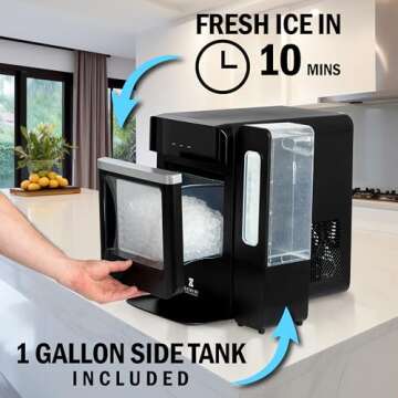 GEMINI APPLIANCES Ice Perfect Countertop Ice Maker | 38lbs Daily & Self Cleaning - Black