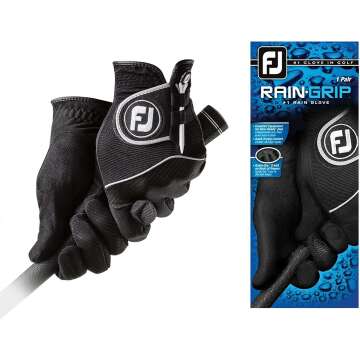 FootJoy RainGrip Golf Gloves for Men - White Pair