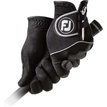 FootJoy RainGrip Golf Gloves for Men - White Pair