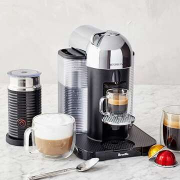 Nespresso Vertuo Coffee and Espresso Maker by Breville, Matte Black with Aeroccino Milk Frother