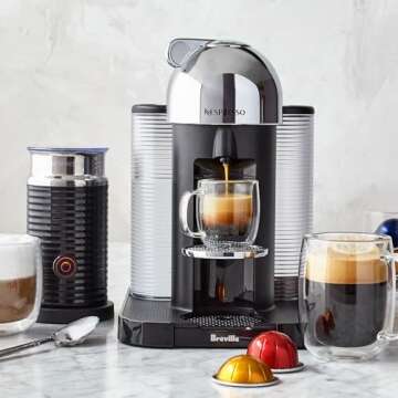 Nespresso Vertuo Coffee and Espresso Maker by Breville, Matte Black with Aeroccino Milk Frother