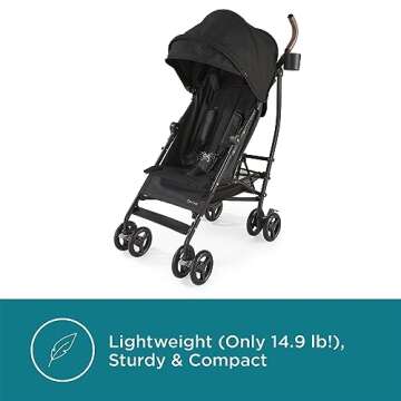 Contours MaxLite Deluxe Lightweight Baby Stroller, Umbrella Stroller, Compact Stroller for Travel, Travel Stroller for Infant or Toddler Lightweight Foldable Stroller - Carbon Gray