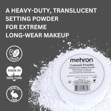 Mehron Makeup Colorset Powder | Translucent Powder Setting Powder | Face Powder For Special Effects, Halloween, & Film 2 oz (60 g)