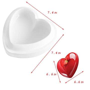 Silicone Love heart Chocolate Dessert Mould,Heart Shape for Cake Decorating, Baking, Candy Making, fondant,Chocolate, Love candle,Cupcake (1 cup - Heart)