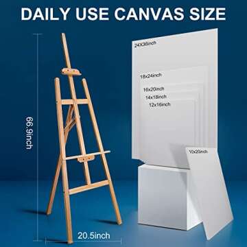 Stretched Canvases for Painting 24x36 Inch 2-Pack, 12.3 oz Triple Primed Acid-Free 100% Cotton Blank Canvas, Large Canvases for Oil Paint Acrylics Pouring & Wet Art Media, Pour Painting