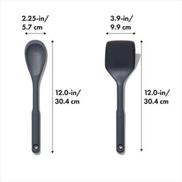 OXO Good Grips 2-Piece Silicone Utensil Set,Gray,One size