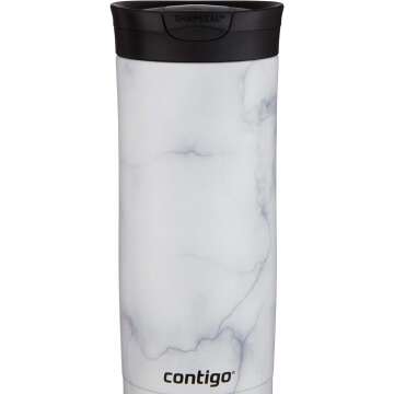 Contigo Huron Stainless Steel Travel Mug with SNAPSEAL Lid, 16oz., White Marble