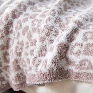 Soft Leopard Throw Blanket Cozy Lightweight Fluffy Reversible Cream Cheetah Blanket Throw for Sofa Couch Bed Camping Travel Decor, Beige