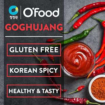 Chung Jung One O'Food Gluten-Free Gochujang Korean Red Chili Pepper Paste Hot Sauce, Spicy, Sweet and Savory Fermented Condiment