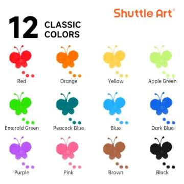 Shuttle Art Dot Makers, 12 Colors Bingo Daubers with 20 Unique Patterns of Dot Book for Toddler Art Activities, Non-Toxic Washable Coloring Markers for Preschool Kids Learning