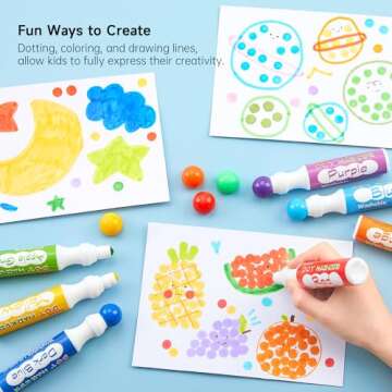 Shuttle Art Dot Makers, 12 Colors Bingo Daubers with 20 Unique Patterns of Dot Book for Toddler Art Activities, Non-Toxic Washable Coloring Markers for Preschool Kids Learning