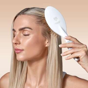 Gua Sha Hair Brush by Snow Fox Skincare - Scalp Massage Comb with 160 Titanium Needles | Combat Hair Loss, Thinning & Shedding | Soothing Gua Sha Acupressure Tool for All Hair Types