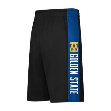 Ultra Game NBA Golden State Warriors Mens Mesh Basketball Shorts, Black, XX-Large