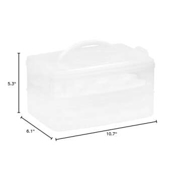 Snapware 1098734 Snap 'N Stack 2-Layer Food Storage Container with Egg Holder Trays, Medium, Clear