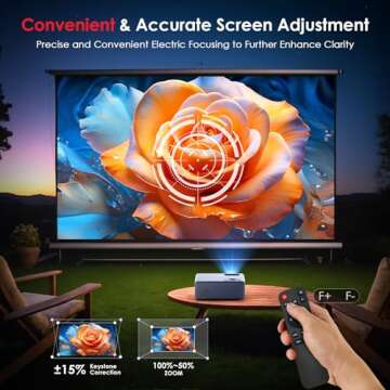 Electric Focus 4K Projector - 5G WiFi & Bluetooth Connectivity for Stunning Visuals