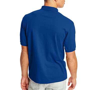 Hanes Men's Short-Sleeve Jersey Pocket Polo (Pack of 2), Deep Royal, Small