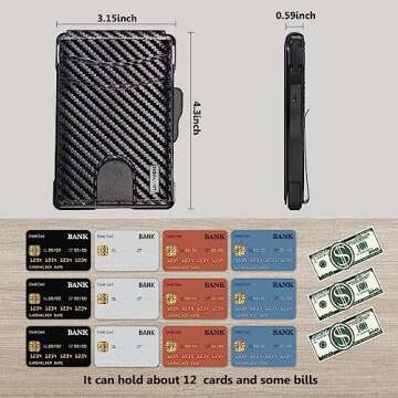 umoven Wallet for Men - with Money Clip Slim Leather Slots Credit Card Holder RFID Blocking Bifold Minimalist Wallet