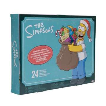 Disney The Simpsons Advent Calendar Holiday 2024-24 Days of Surprises with Mystery Characters and Accessories! Approximately 1.5” Inch Scale Action Figures