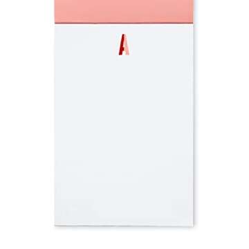 kate spade new york Initial Notepad, Paper Pad with 100 Blank Sheets, 7" x 4.75" Small Writing Pad for Desktop Notes, S (Purple)