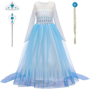 Little Girls Dress Princess Fancy Dresses Outfits Pants Long Sleeve Dress up+Accessories
