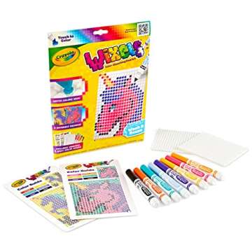 Crayola Wixels Unicorn Activity Kit, Pixel Art Coloring Set, Animal Coloring, Arts & Crafts, Gift for Kids, Ages 6, 7, 8