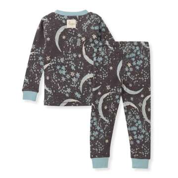 Burt's Bees Baby Baby Boys' Pajamas, Tee and Pant 2-Piece Pj Set, 100% Organic Cotton, Celestial Moon