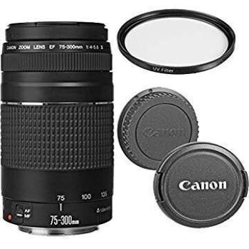 Canon EF 75-300mm f/4-5.6 III Telephoto Zoom Lens - Renewed with UV Filter