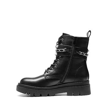 Fashion Platform Combat Boots for Women, Size 8.5