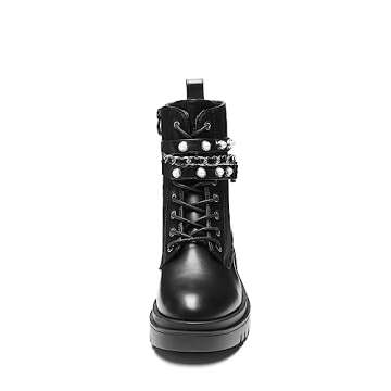 Fashion Platform Combat Boots for Women, Size 8.5