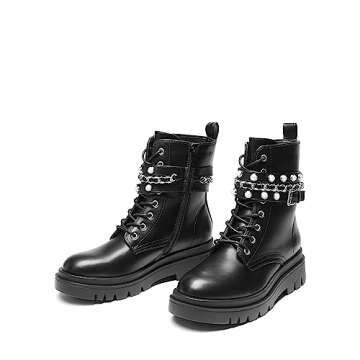 Fashion Platform Combat Boots for Women, Size 8.5