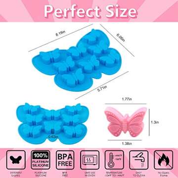 Stouge 2 Pcs Butterfly Ice Cube Tray Silicone Ice Molds Butterfly Silicone Mold for Wax Melts Butterfly Chocolate Mold Fondant Candy Molds