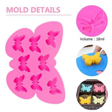 Stouge 2 Pcs Butterfly Ice Cube Tray Silicone Ice Molds Butterfly Silicone Mold for Wax Melts Butterfly Chocolate Mold Fondant Candy Molds