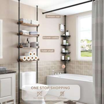 ALLZONE Rustproof Corner Shower Caddy for Bathroom - Space Saving