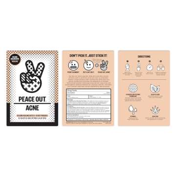 PEACE OUT Skincare Acne Dots, Hydrocolloid Pimple Patches Help Clear Blemishes Overnight, Award Winning Fast Acting Anti-Acne Solution, Mega Box (60 dots)