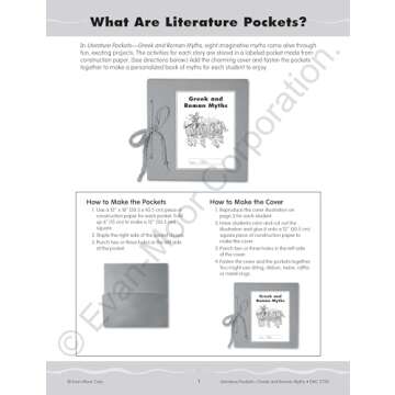 Literature Pockets, Greek & Roman Myths, Grades 4-6