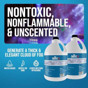 CHAUVET DJ Fog Smoke Juice Fluid 1 Gallon Bottles for Fog Machines, Compatible with Chauvet and Other Leading Brands for Enhanced Atmosphere, 2 Pack