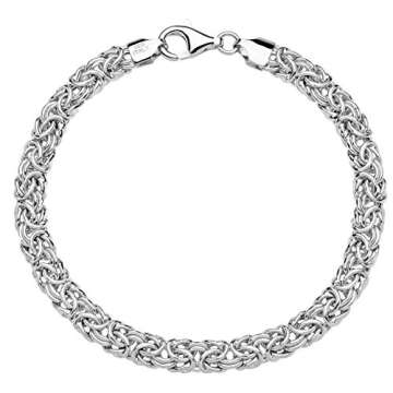 Miabella Italian 925 Sterling Silver Byzantine Bracelet for Women, Handmade in Italy (Length 8 Inches)